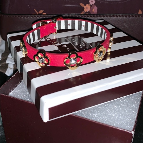 NWT HENRI BENDEL PINK PETAL BRACELET W/ STRIPES - Picture 3 of 8